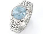 PPM Factory Rolex DD 2836/3255 Movement SS President Band Ice Blue Face Roman Numerals Watch